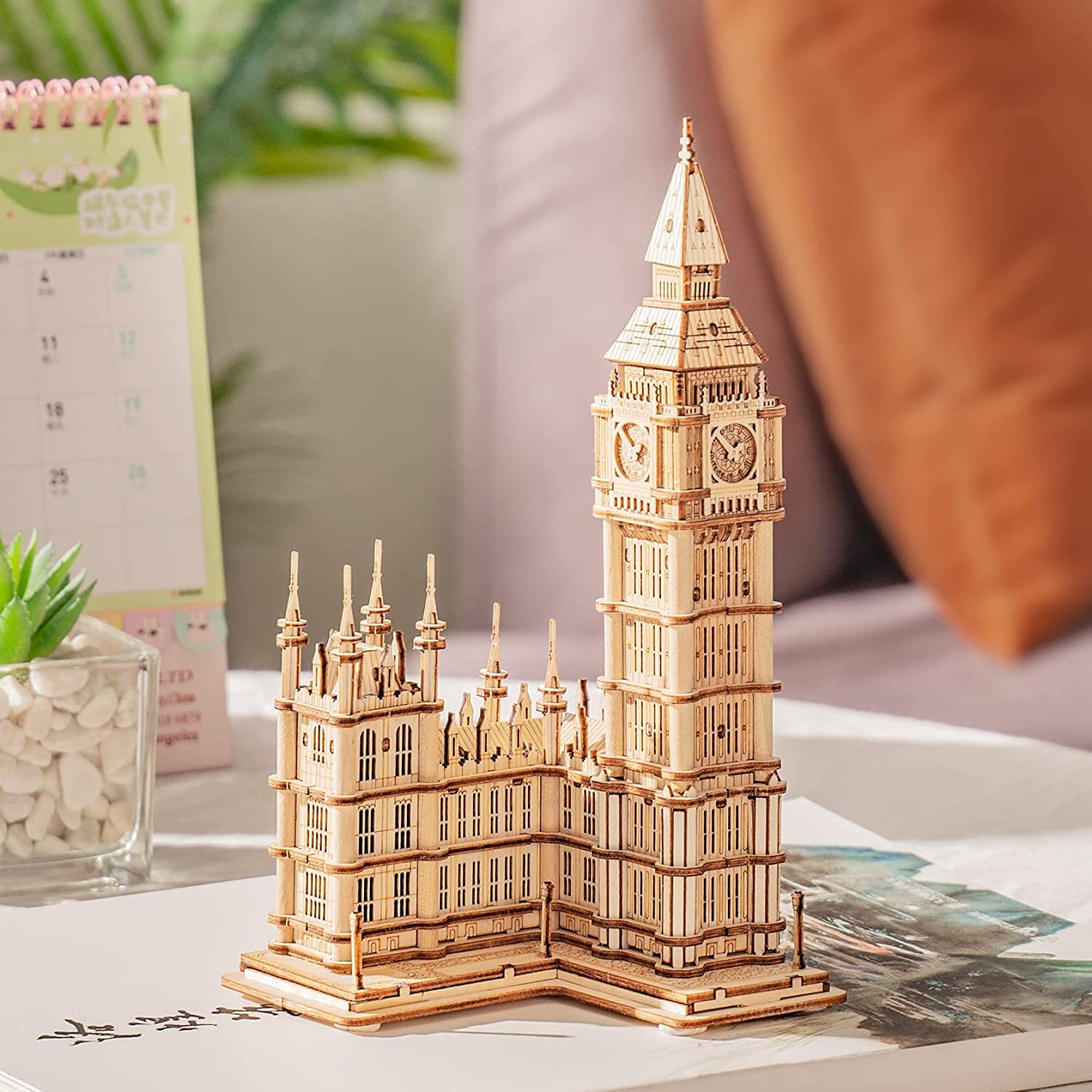 Rolife DIY 3D Tower Bridge Big Ben Famous Building Wooden Puzzle Game Easy Assembly Toy Gift for Children Teen Adult