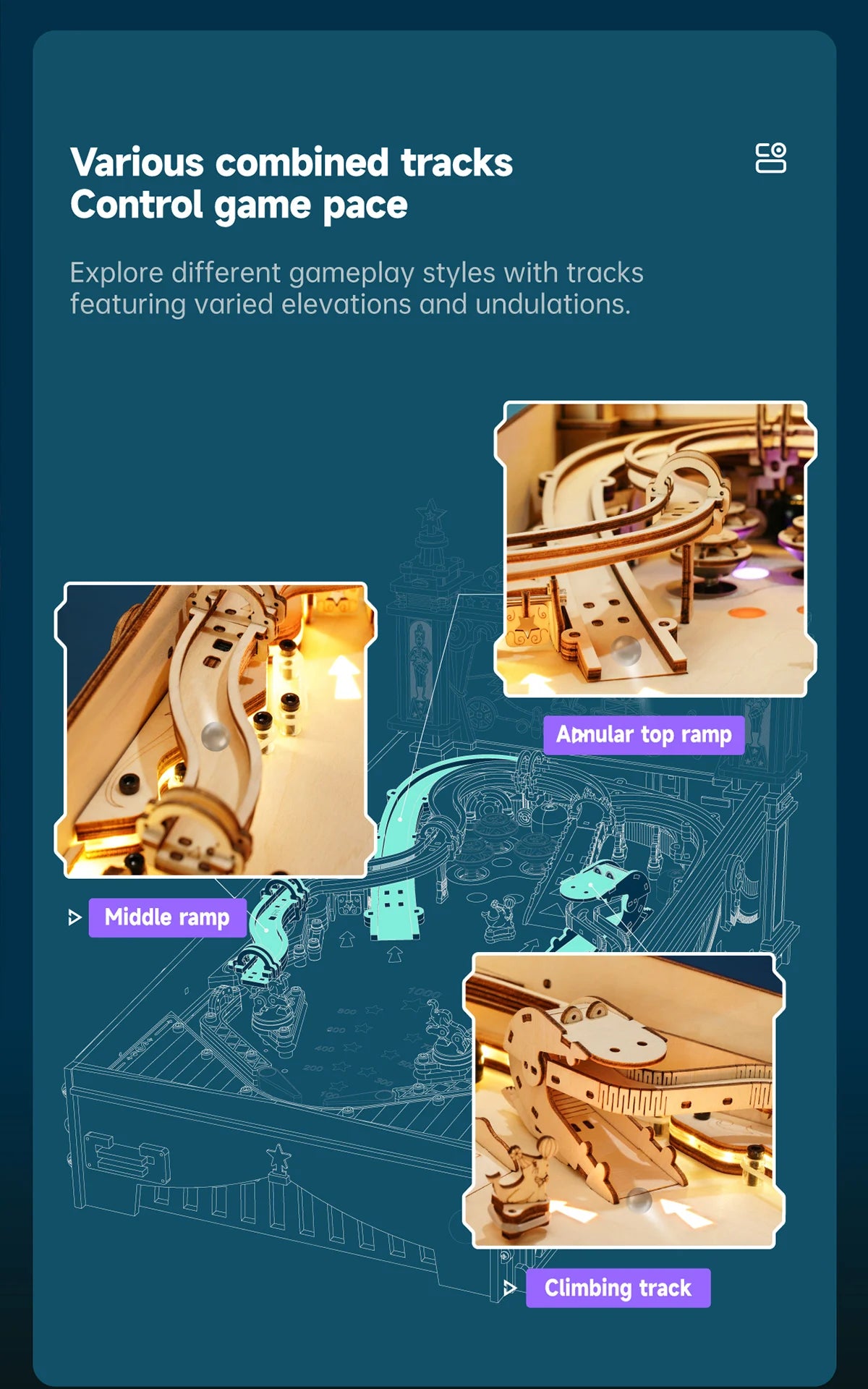 Classic Wooden Pinball Game - Zephyr