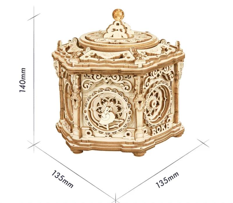 Rokr DIY Mechanical Music Box Kit 3D Wooden Puzzle Box for Adults Self-Assembly Building Project - Secret Garden