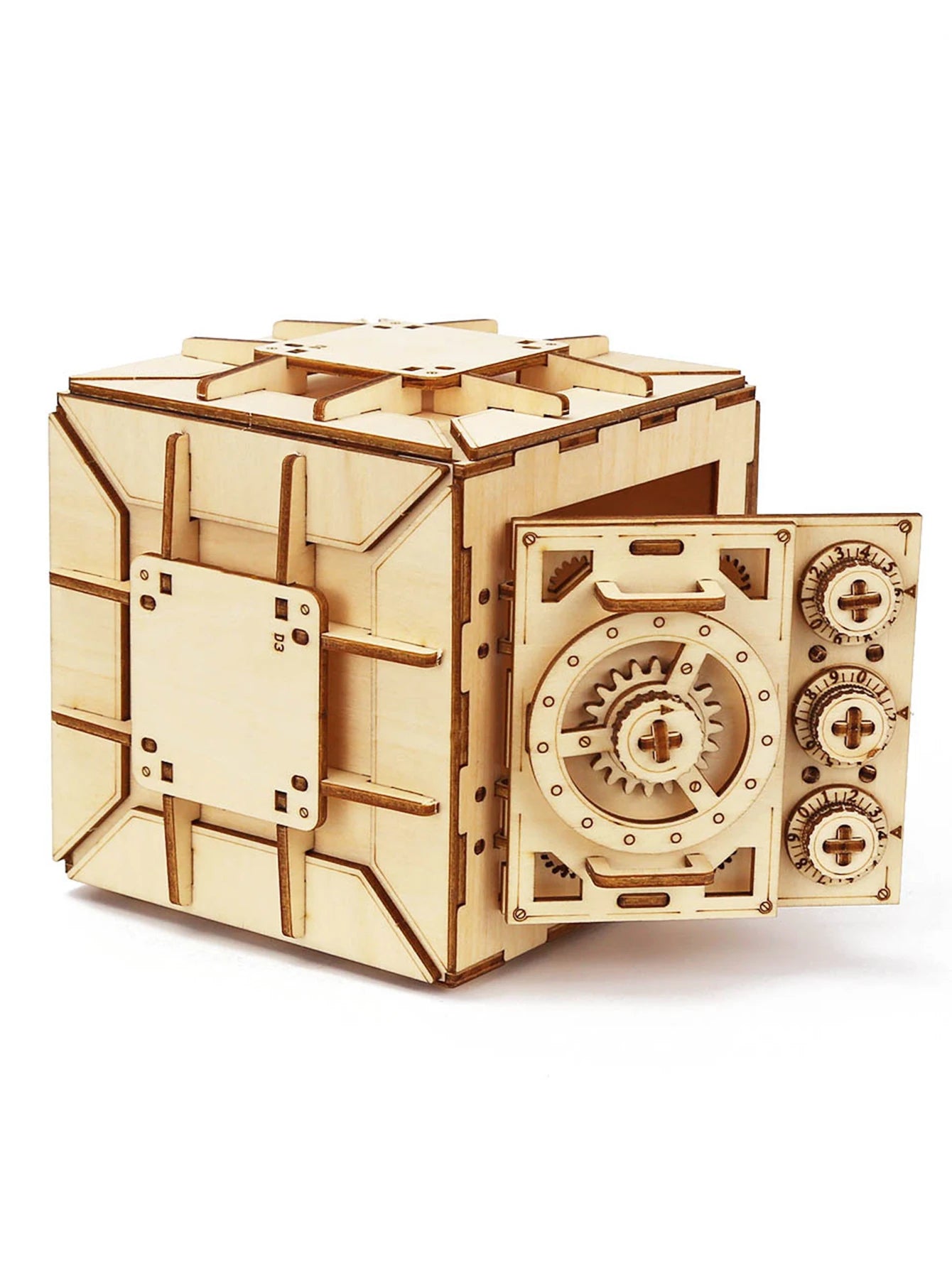 3D Wooden Puzzle DIY Locker Puzzle Box with Combination Model Kit for Adults and Kids to Build Mechanical Store Your Precious